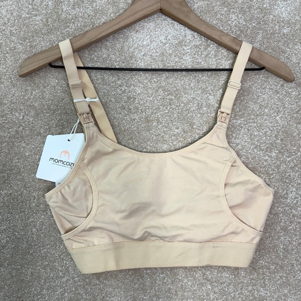 NWT MOMCOZY Nursing Bra Women's Small‎ Nude Wireless Maternity Breastfeeding